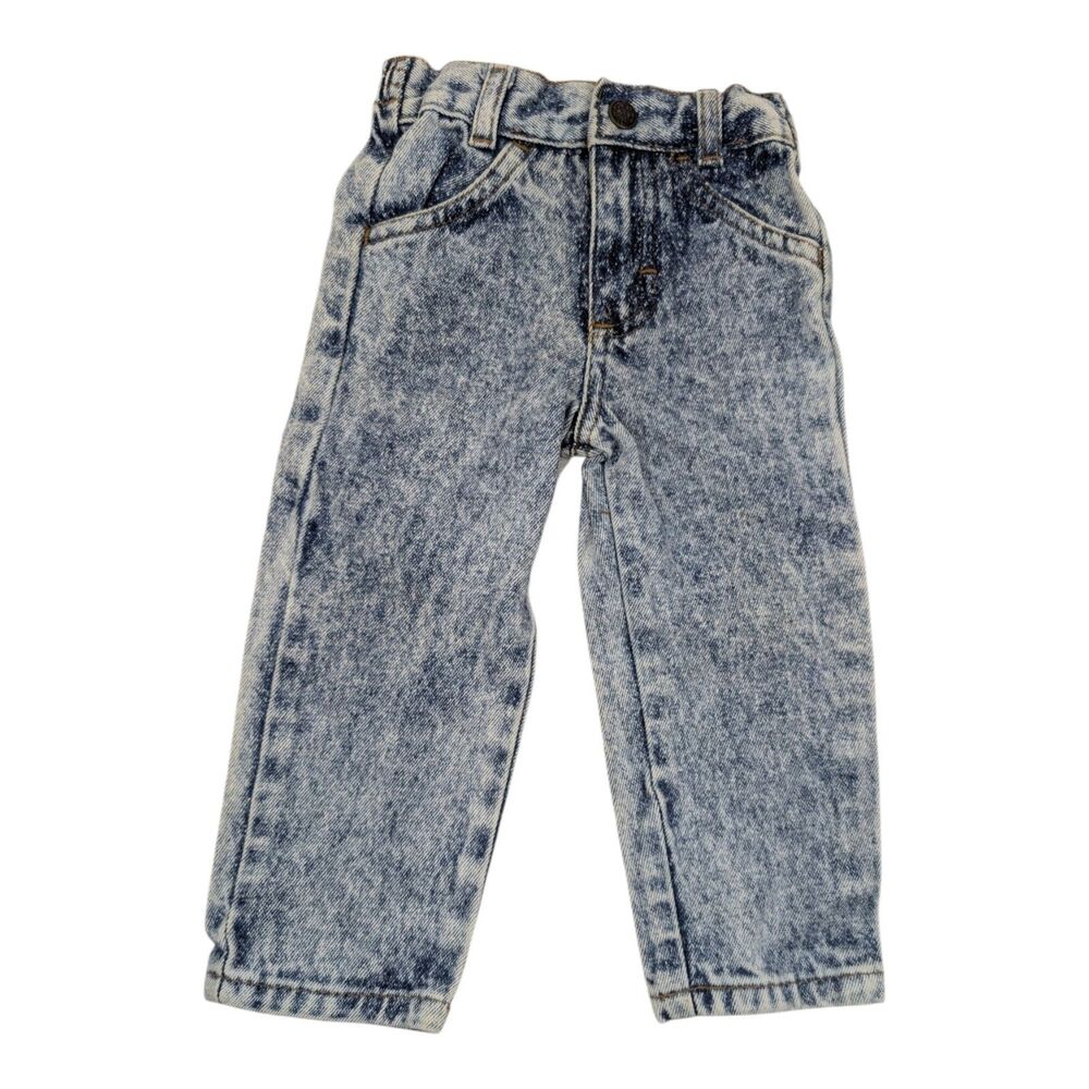 VINTAGE Kids &‎ More Denim Acid Wash Jeans 2T Retro Cool Casual 80s 90s